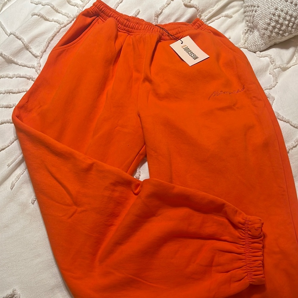 Misguided orange oversized joggers